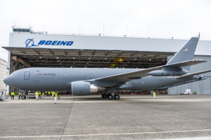 Retour au vol inaugural du Boeing KC-46A Pegasus. Photo: Boeing.