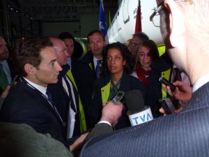 Dominique Anglade en mêle de presse Photo: Philippe Cauchi.