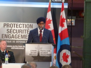 Defense Minister Harjit S. Sajjan at Conference on the new Canada's Defense Policy. Photo: Philippe Cauchi.