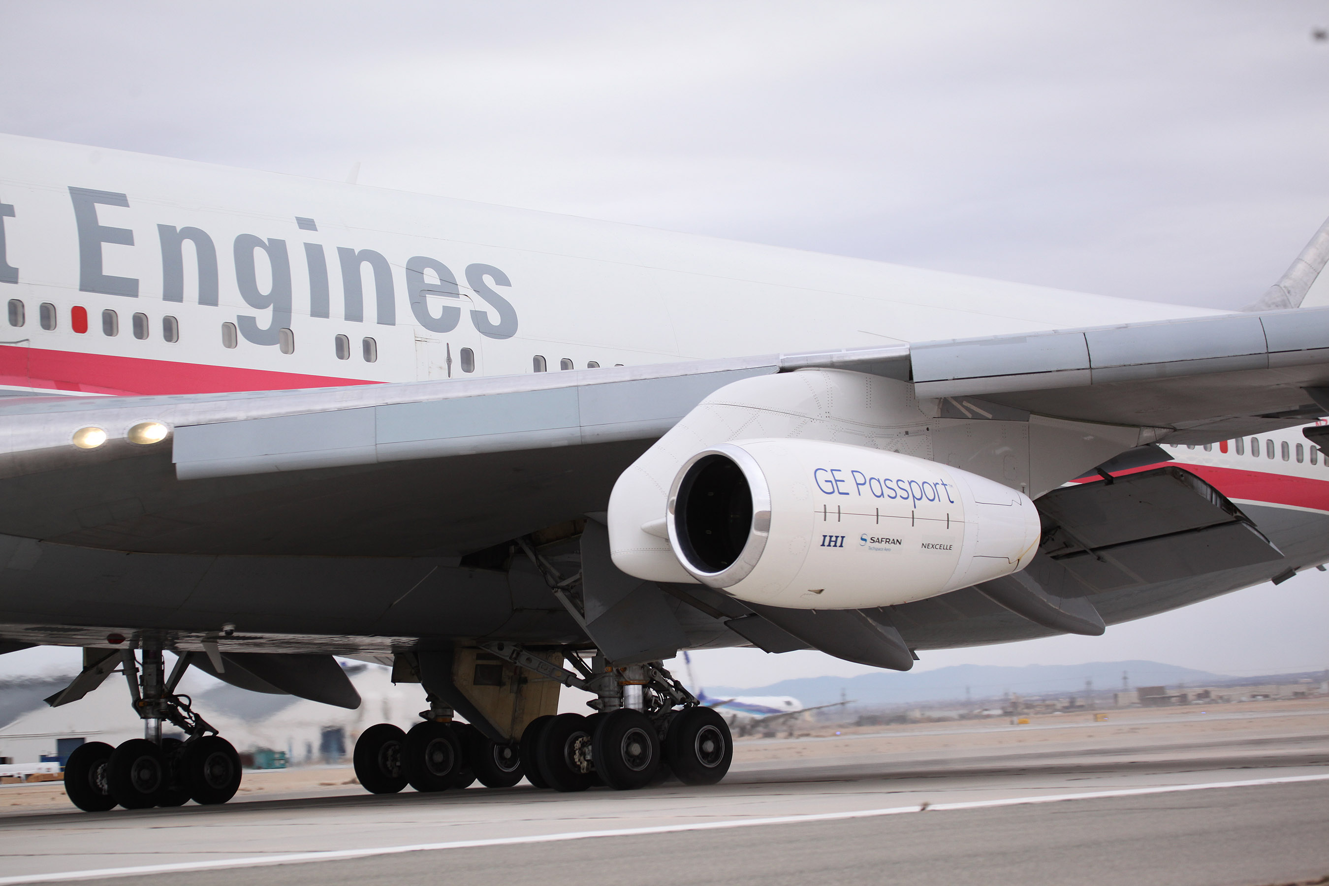 ge boeing 747 with global 7000/8000 passport test engines